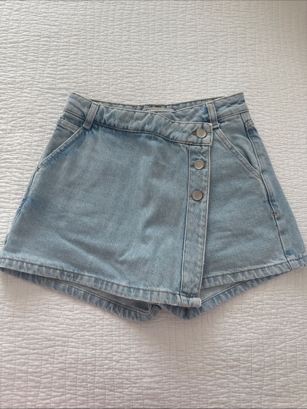 Zara Light Blue Denim Skort